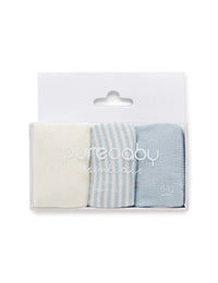 Purebaby 3 Pack Sock - Blue